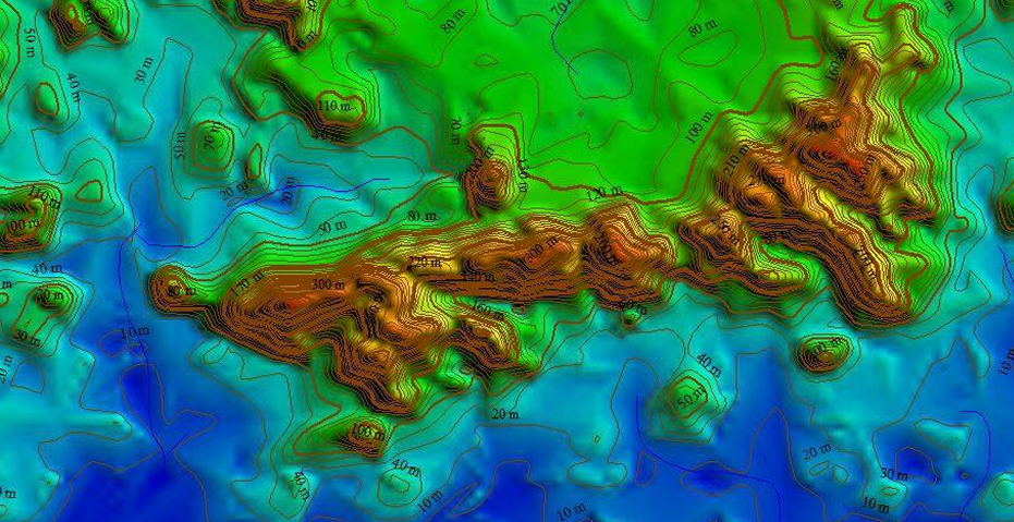 地形及数据采集示意图